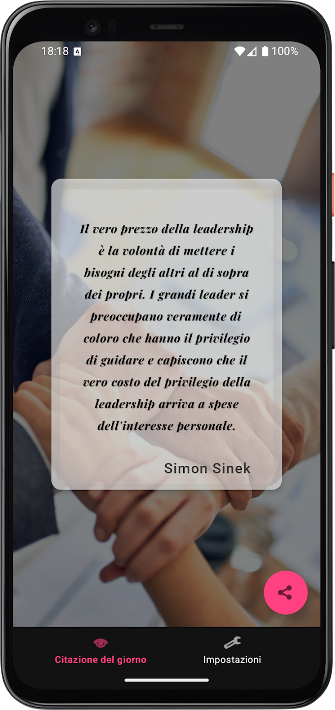 Citazione di Simon Sinek sulla leadership con sfondo fotografico